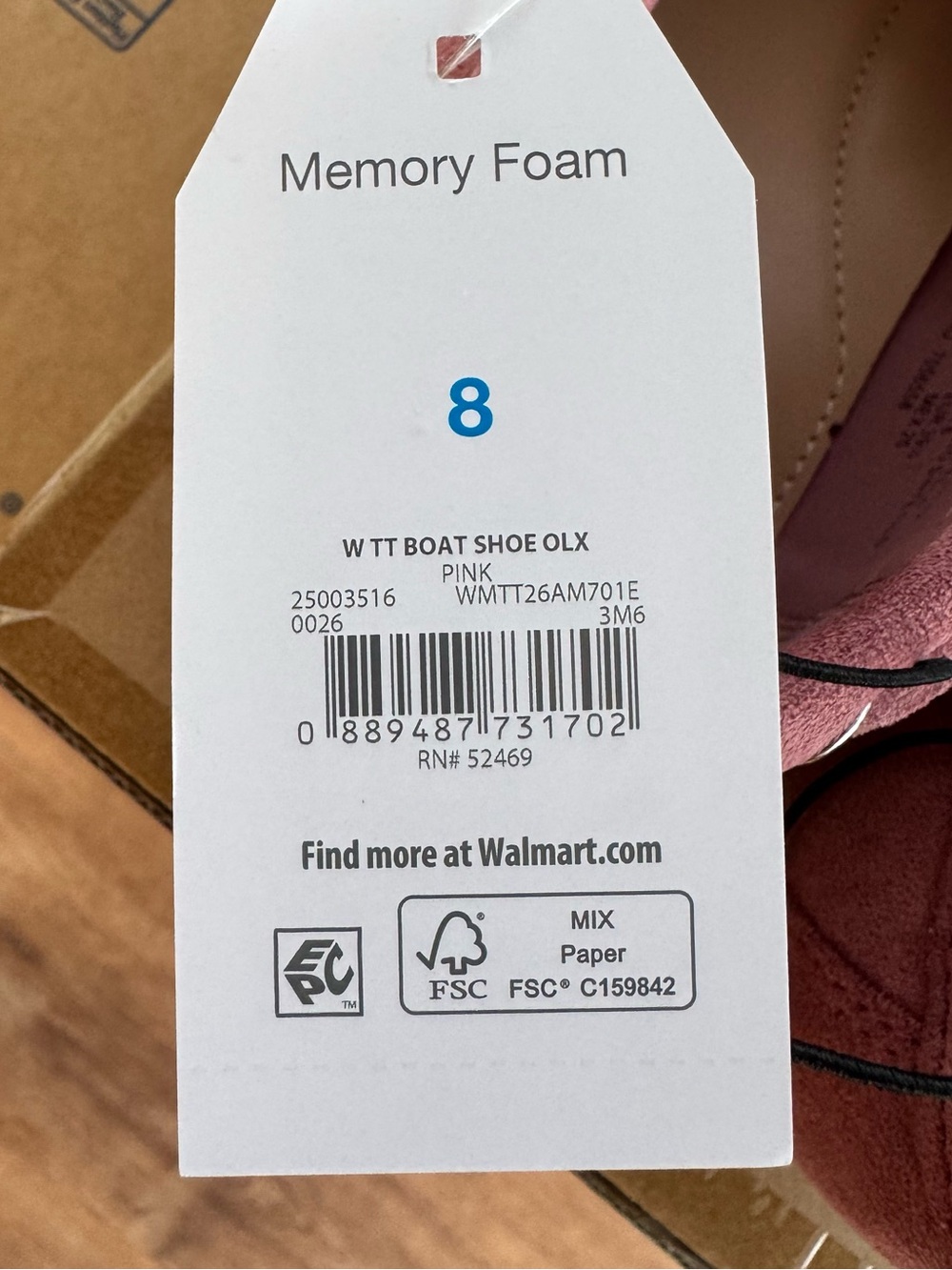 Time and Tru Womens Pink Faux Suede Boat Shoes Memory Foam Moc Toe Loafers 8 New - Picture 13 of 15